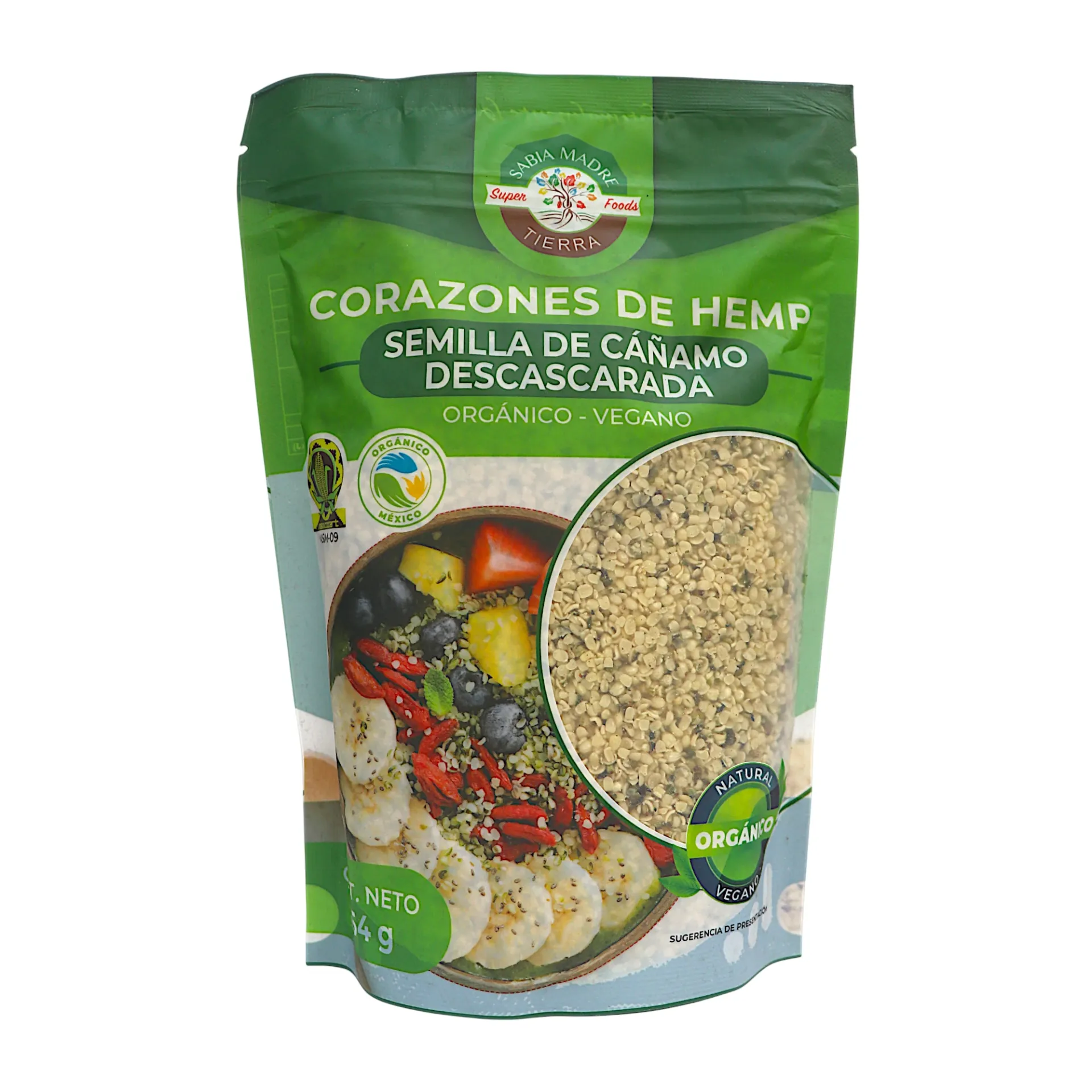 [7503034274049] Corazones de Hemp en polvo 454gr SABIA MADRE TIERRA