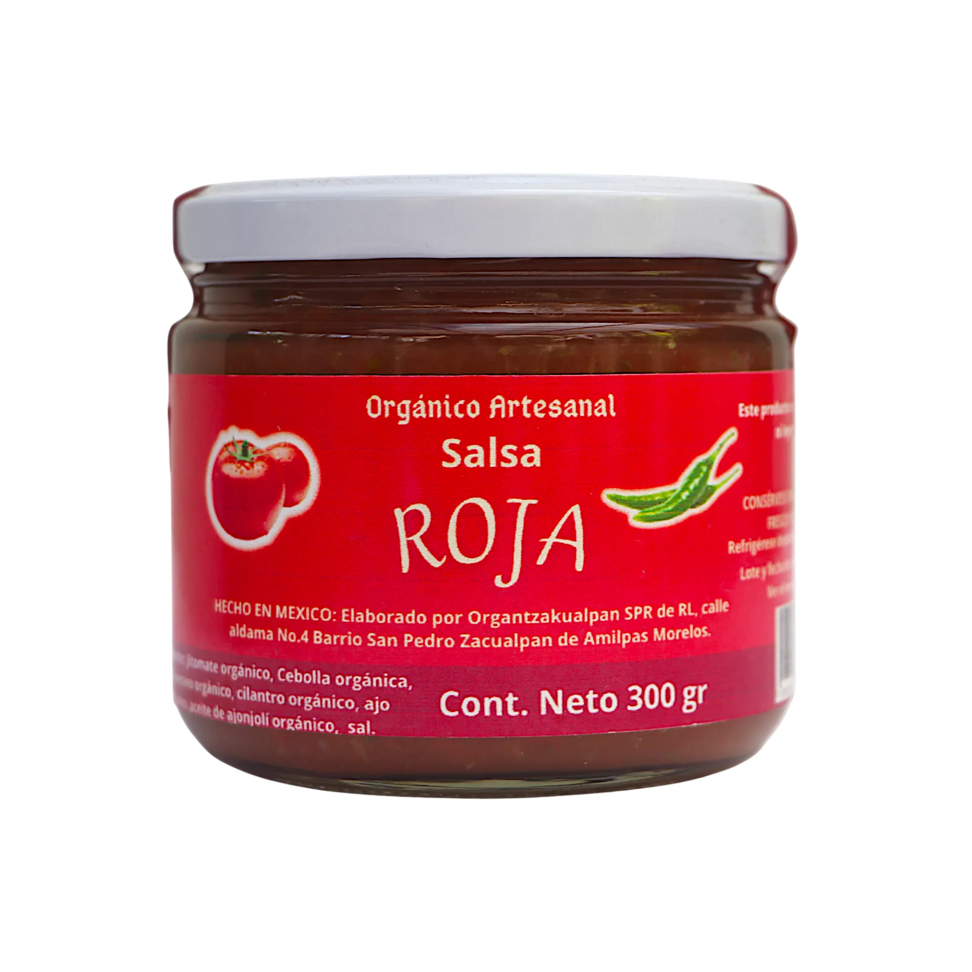 Salsa roja mexicana 300gr ORGANZA
