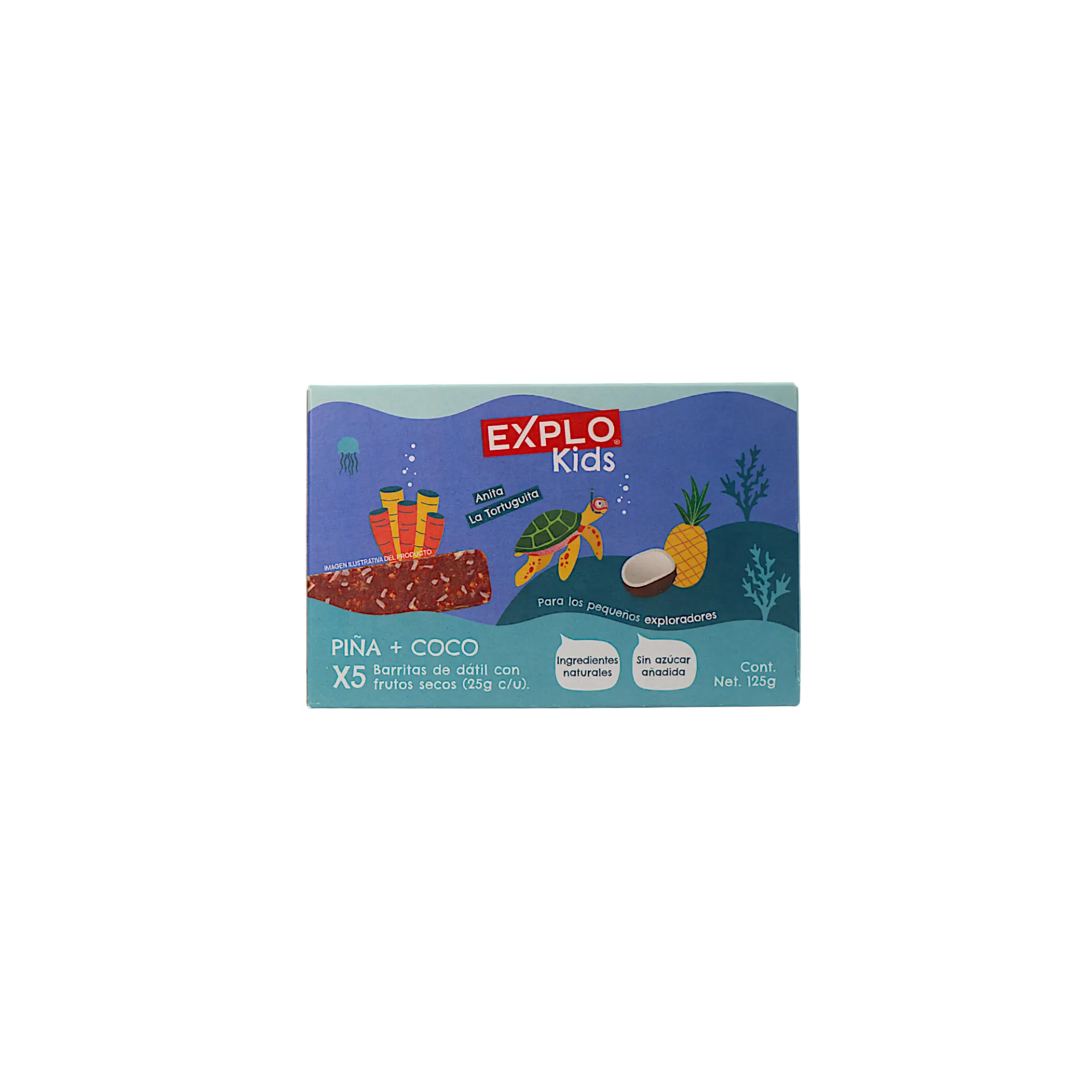 [7500465384378] Barra de dátil con frutos secos piña + coco 125gr EXPLO KIDS
