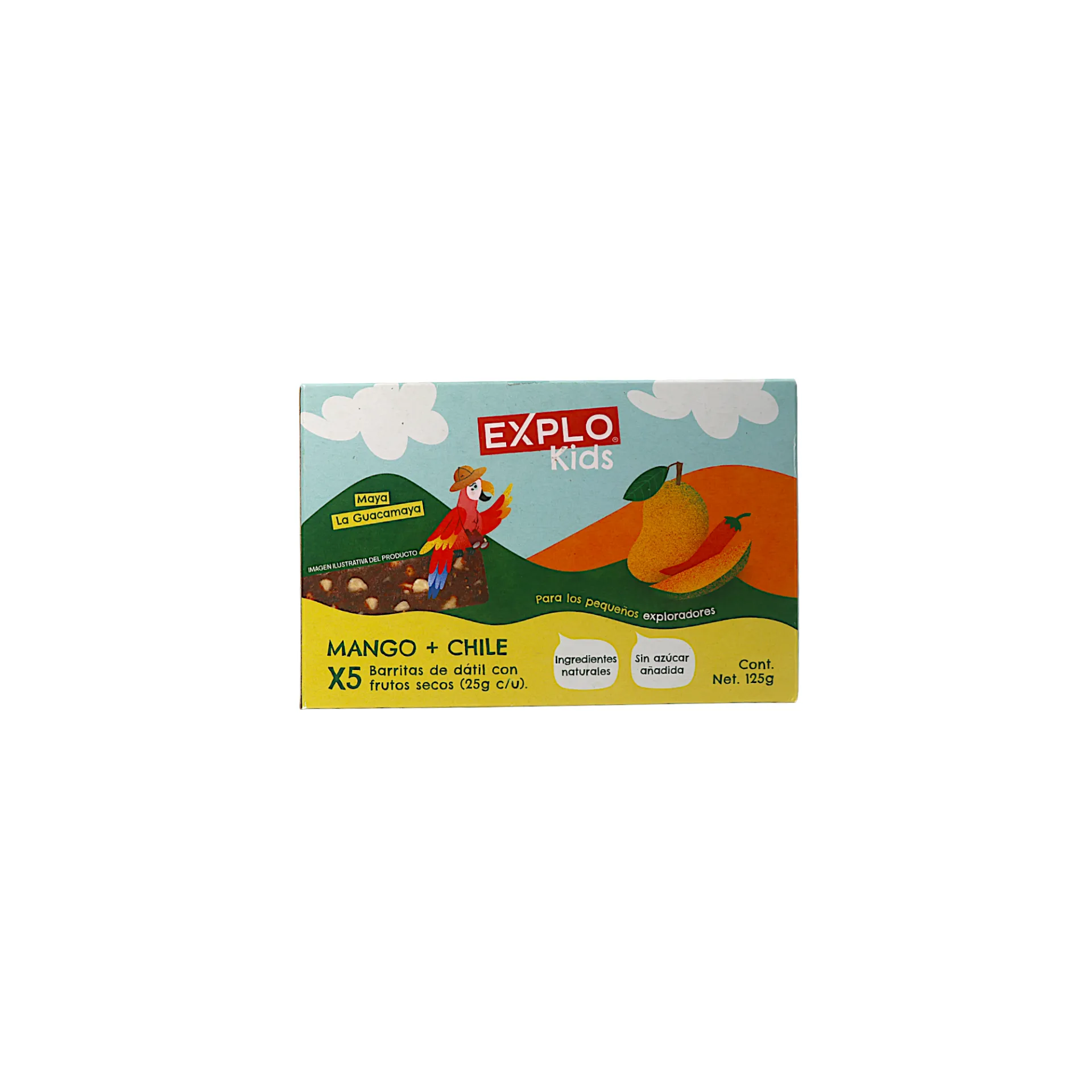 [7500465384385] Barra de dátil con frutos secos mango + chile 125gr EXPLO KIDS