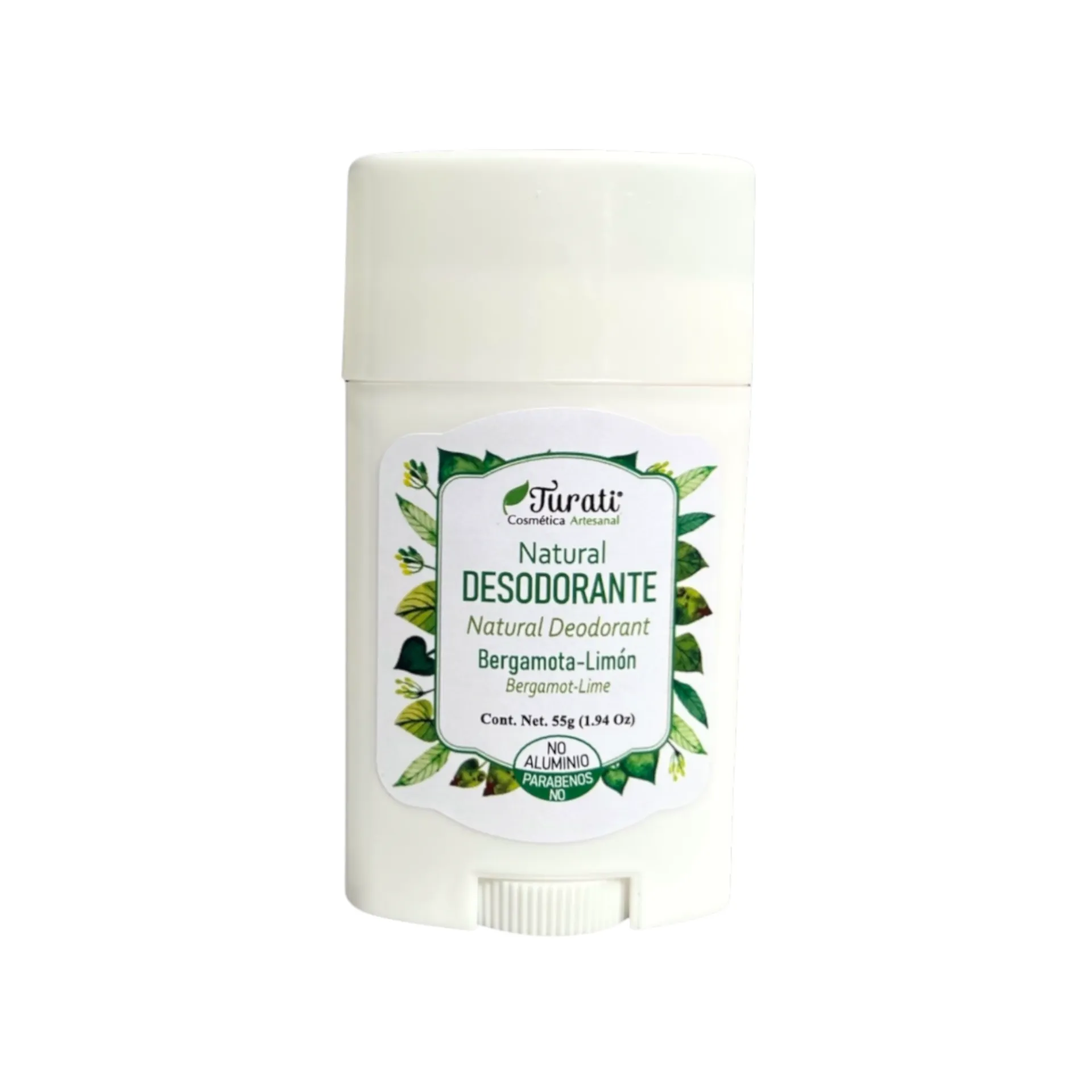 [7502317530025] Desodorante natural en barra de bergamota y limón 55gr COSMÉTICA TURATI