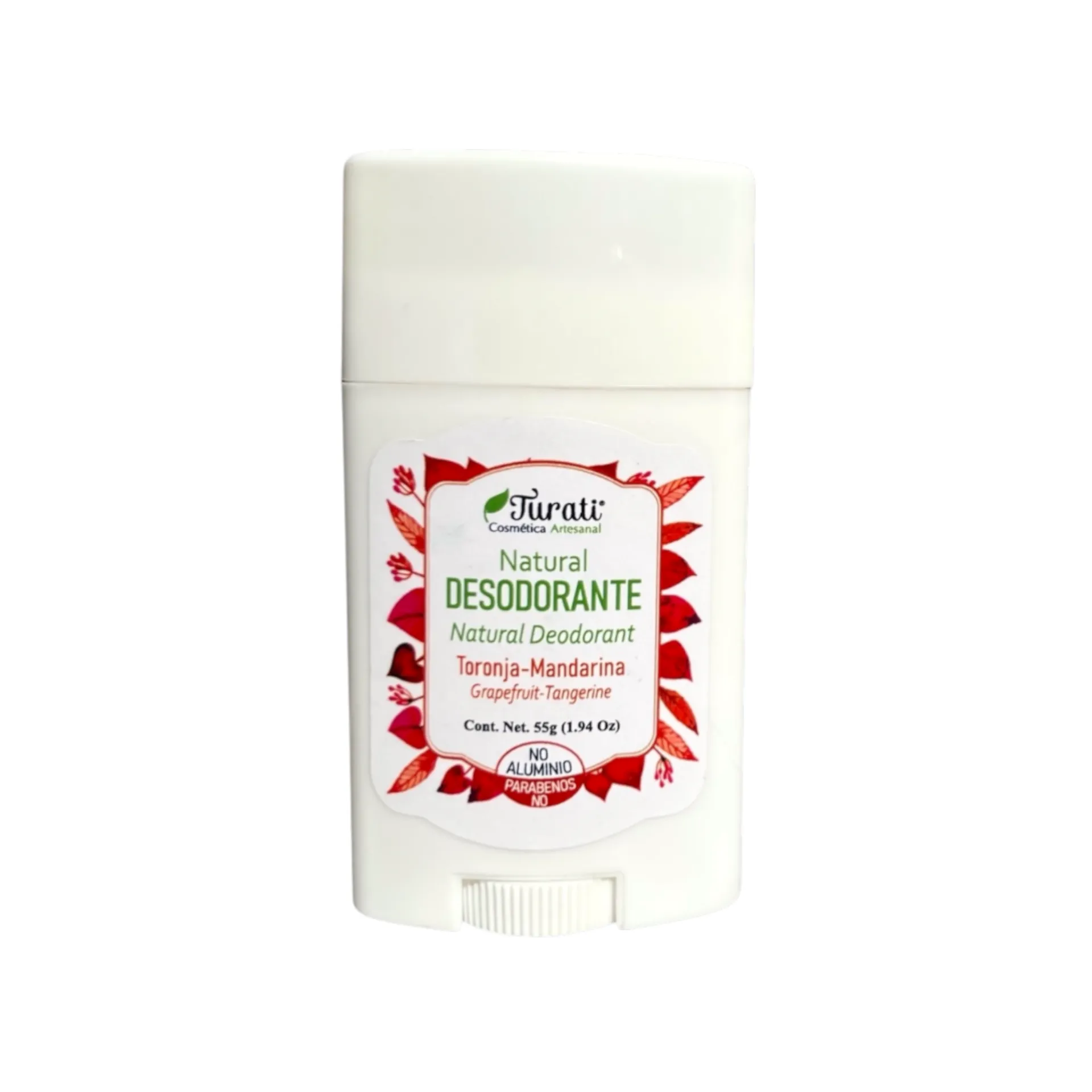 [7502317530032] Desodorante natural en barra de toronja y mandarina 55gr COSMÉTICA TURATI