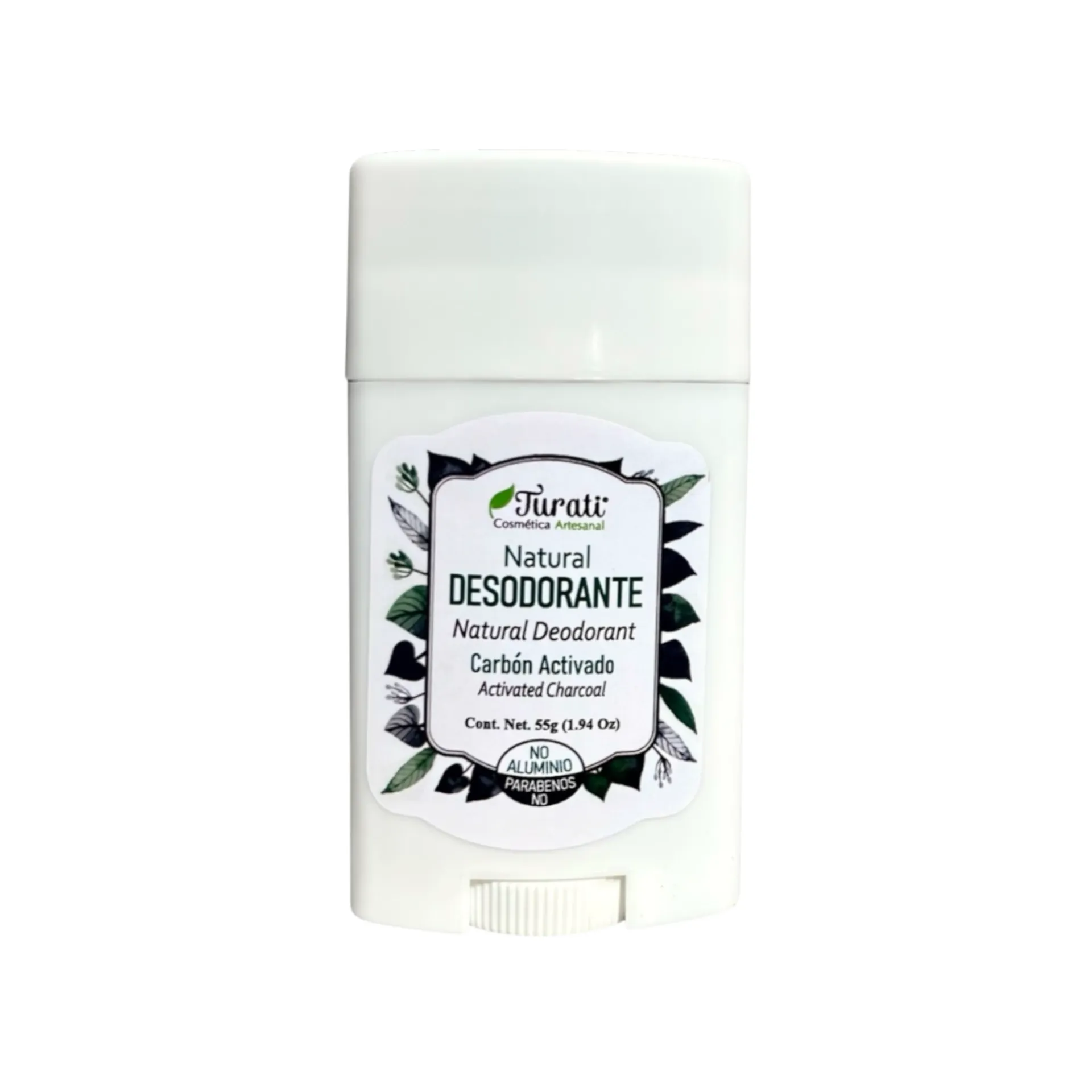 [7502317530001] Desodorante natural en barra de carbón activado 55gr COSMÉTICA TURATI