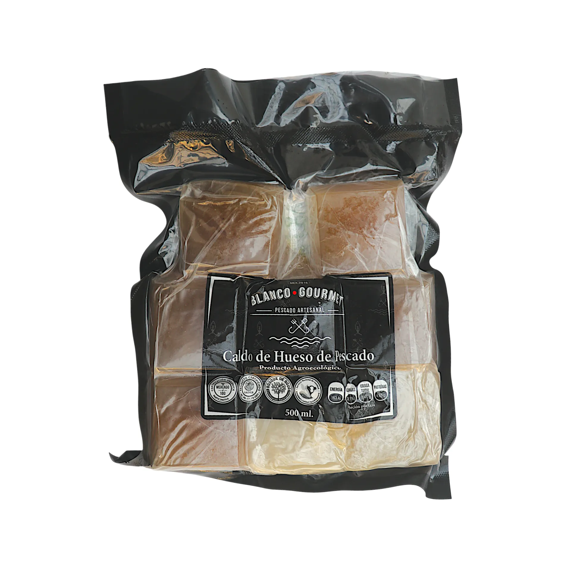 Caldo de hueso de pescado en cubos 500ml BLANCO GOURMET