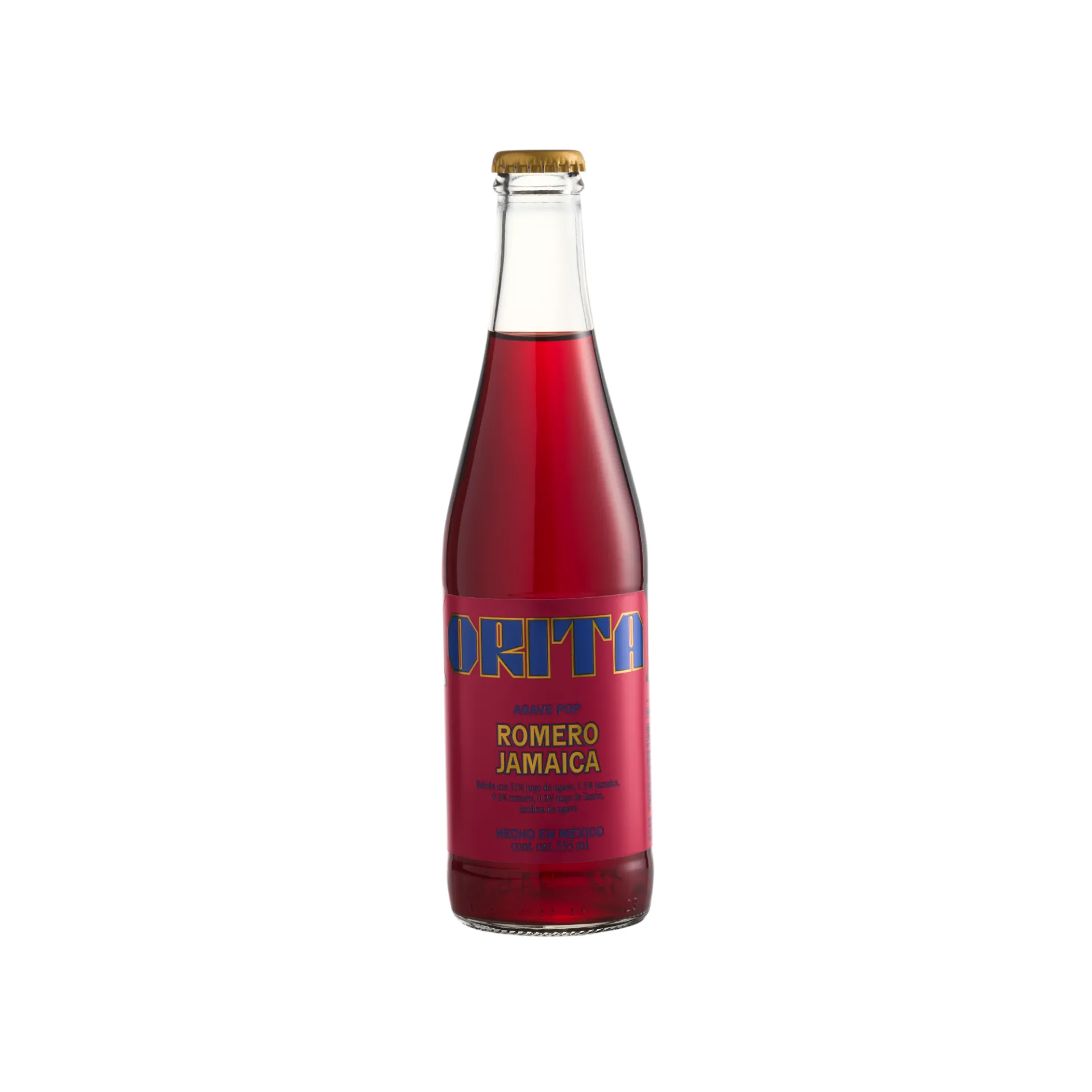 Bebida natural carbonatada sabor romero jamaica 355ml ORITA