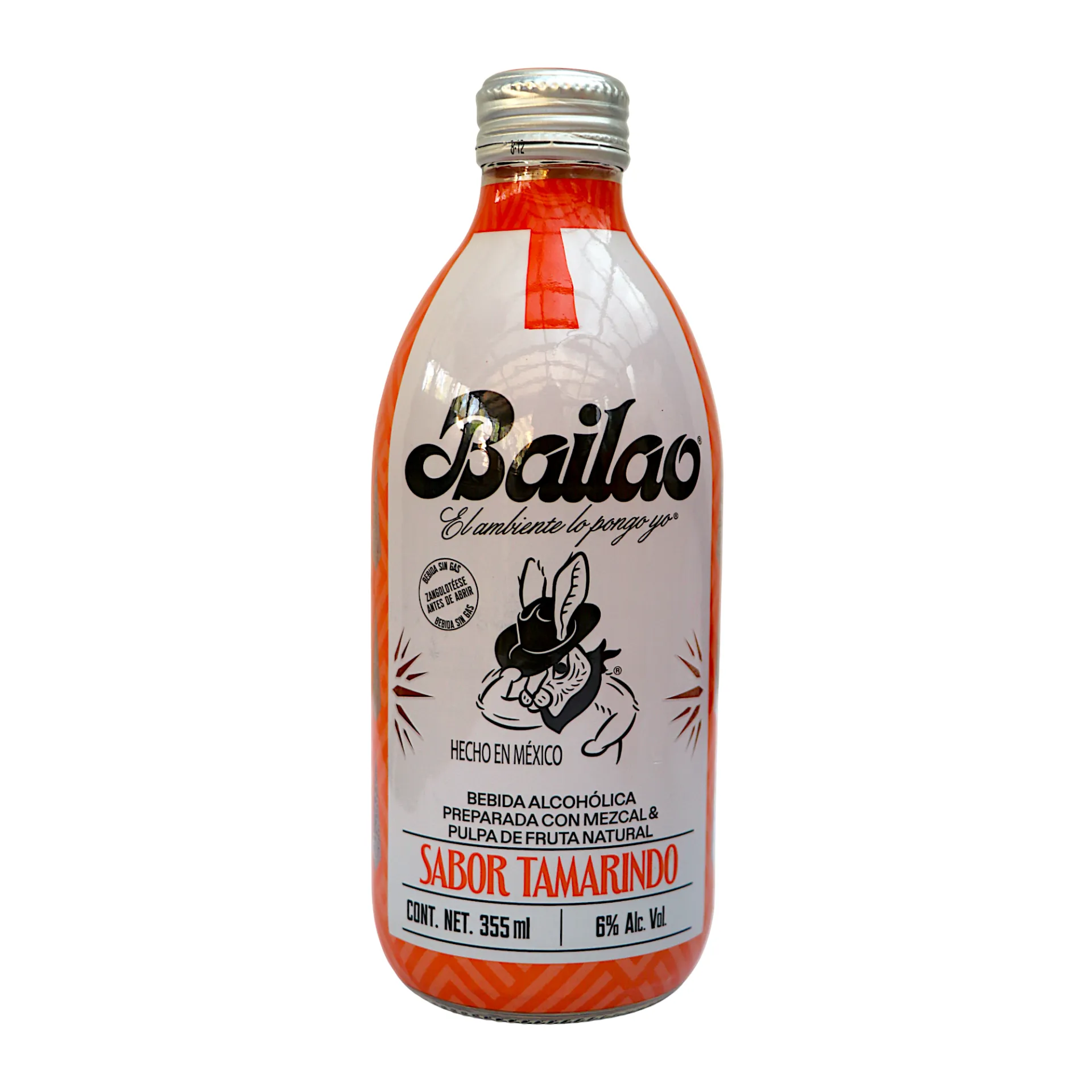 [BTAM03] Bebida alcoholica  con mezcal y pulpa de fruta natural sabor tamarindo 355ml BAILAO