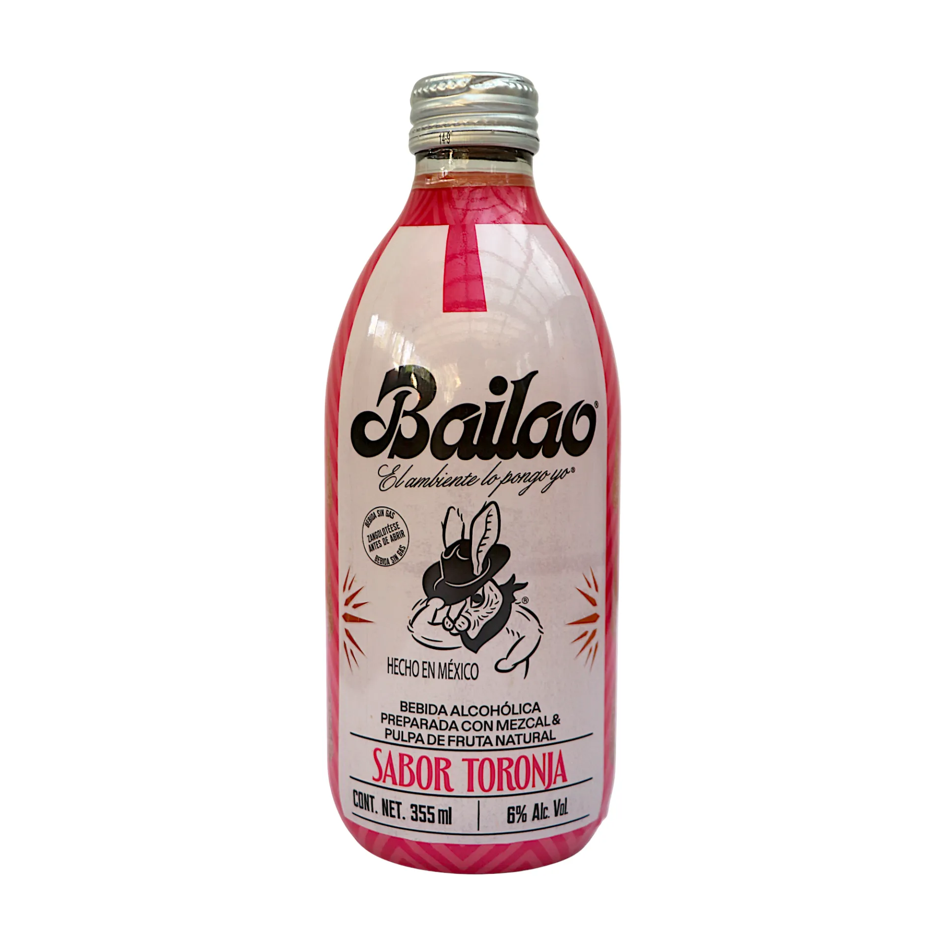 Bebida alcoholica  con mezcal y pulpa de fruta natural sabor toronja 355ml BAILAO