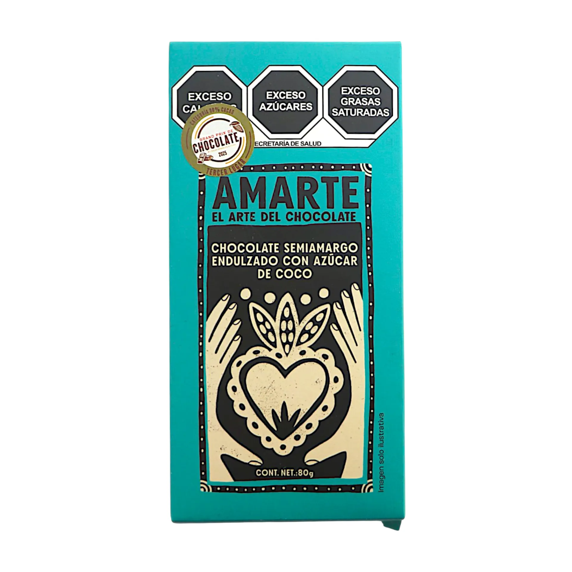 Chocolate semiamargo con azúcar de coco 80gr AMARTE