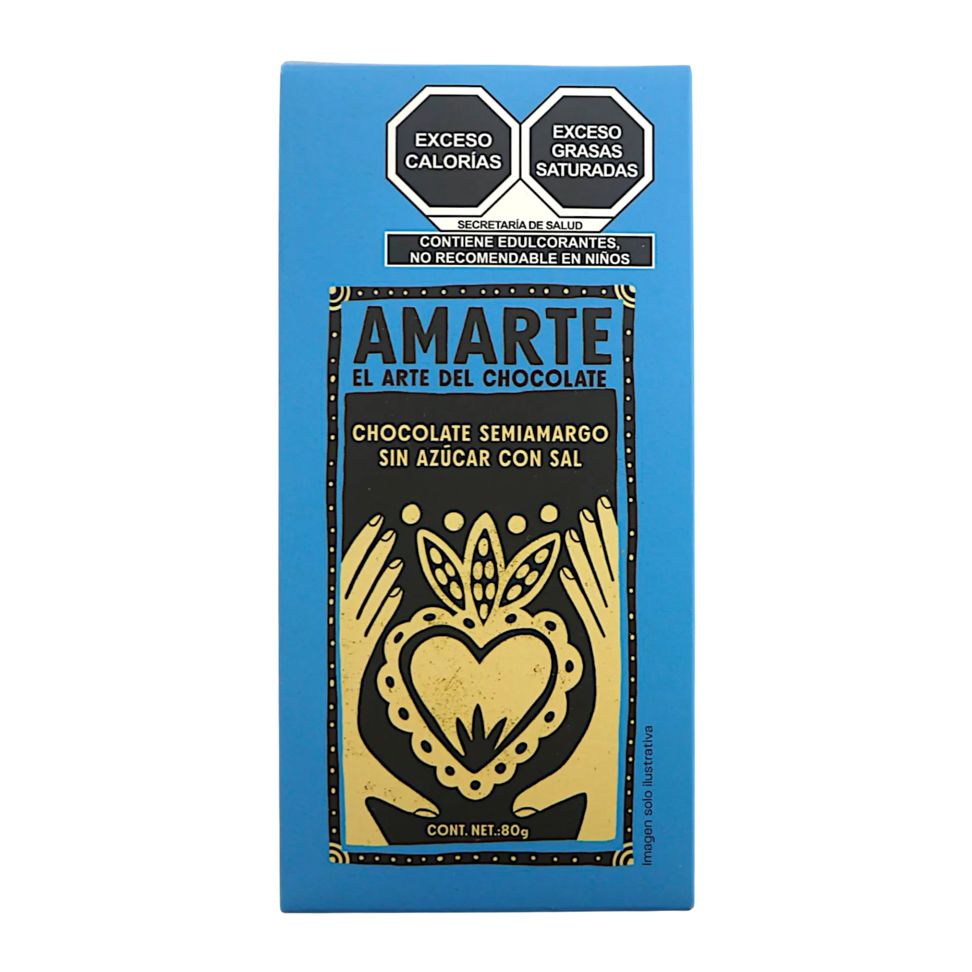 [7503048783063] Chocolate semiamargo con sal 80gr AMARTE