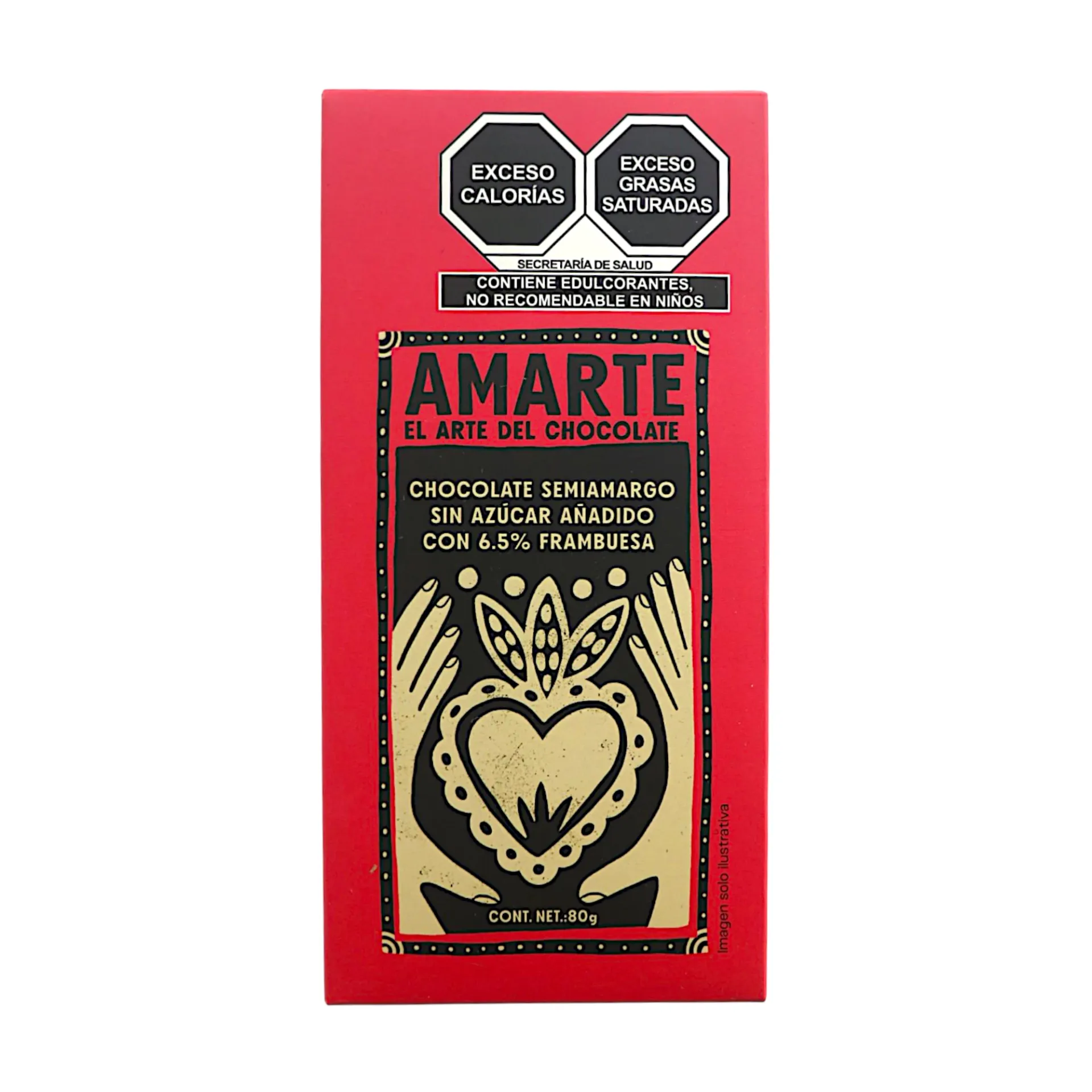 [7503048783094] Chocolate semiamargo con 6.5% de frambuesa  80gr AMARTE