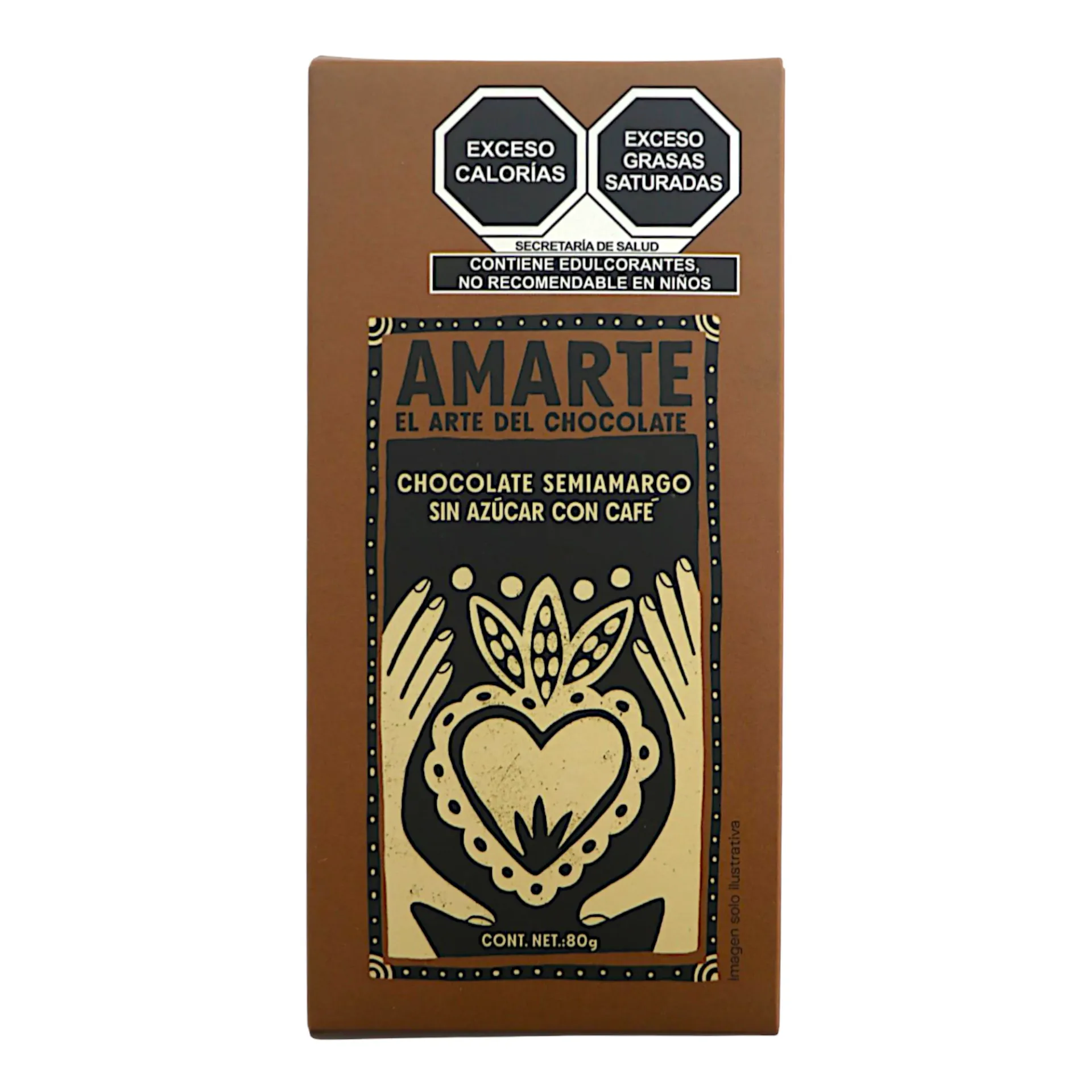 Chocolate semiamargo con café 80gr AMARTE