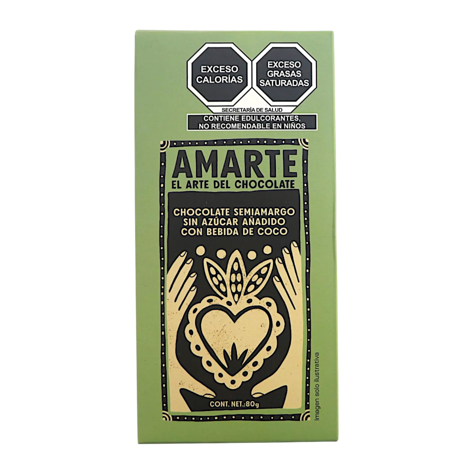 [7503048783025] Chocolate semiamargo con bebida de coco 80gr AMARTE