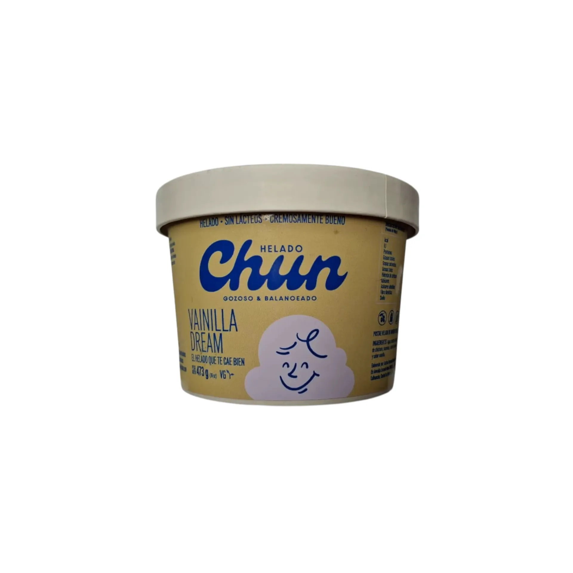 [7500465429871] Helado de vainilla sin lácteos con aceite de oliva extra virgen 473ml CHUN