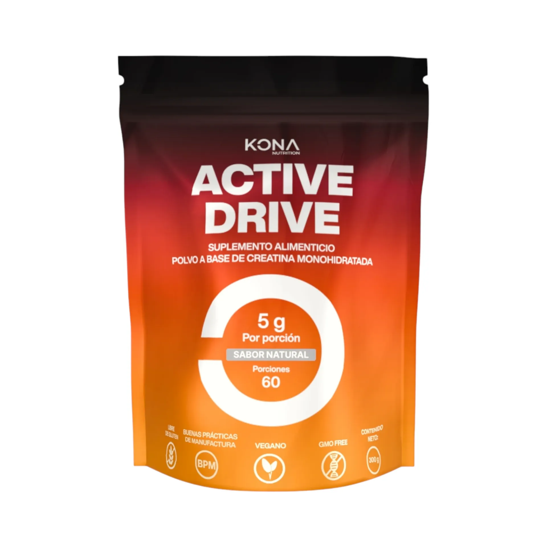 [7500465459601] Creatina monohidratada en polvo Active Drive 300gr KONA NUTRITION