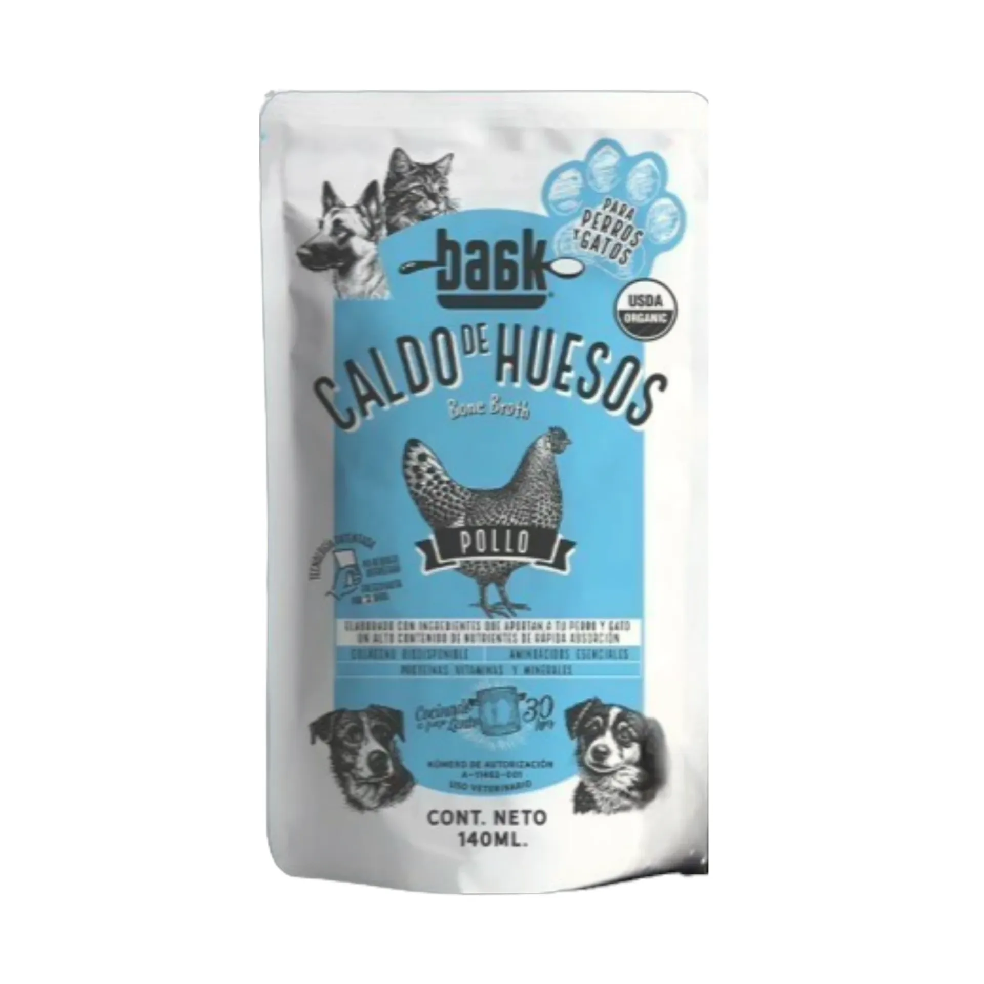 [7503037283222] Caldo de hueso de pollo para mascotas 140ml BAAK BONE BROTH