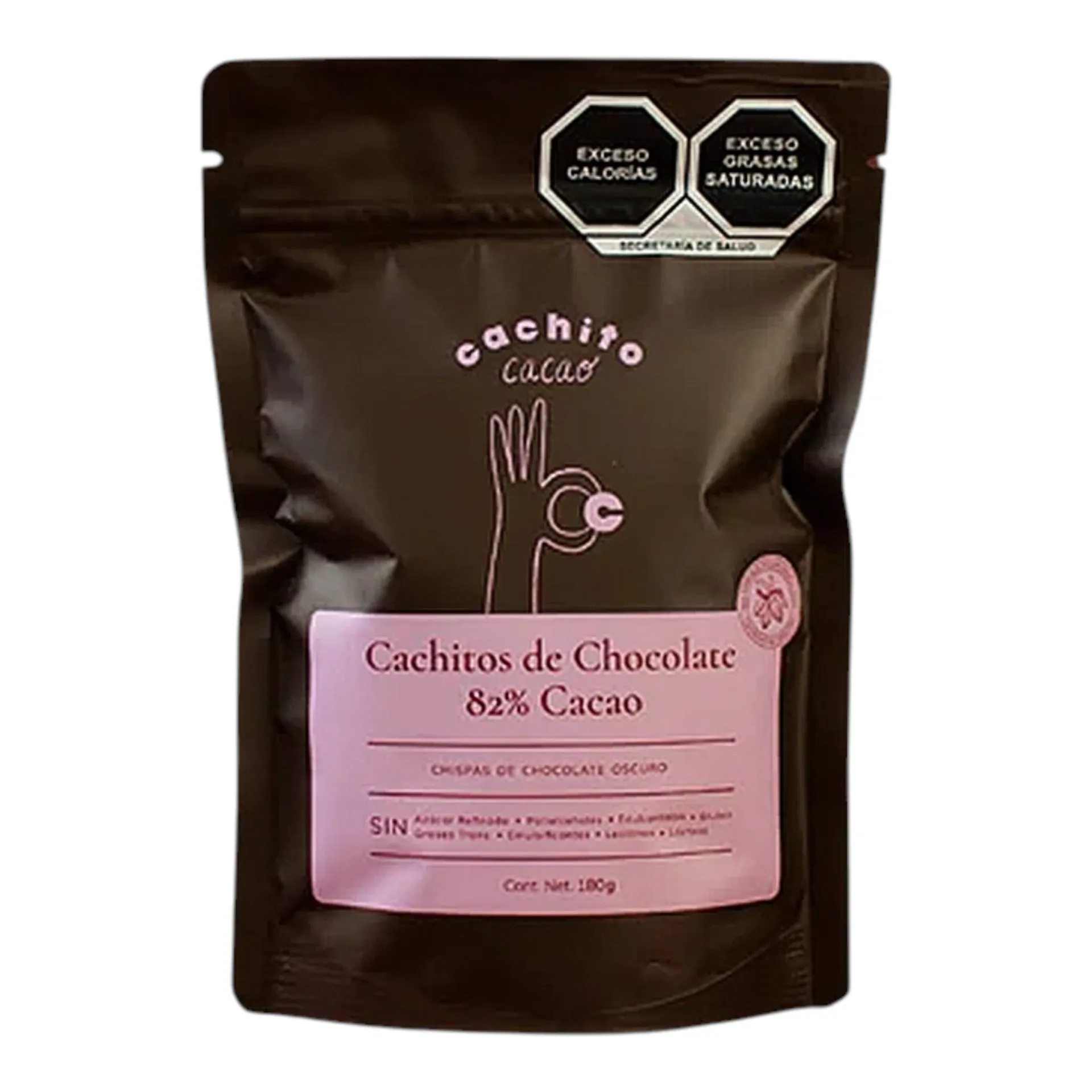 [7500465237773] Chispas de chocolate con 82% cacao 180gr CACHITO CACAO