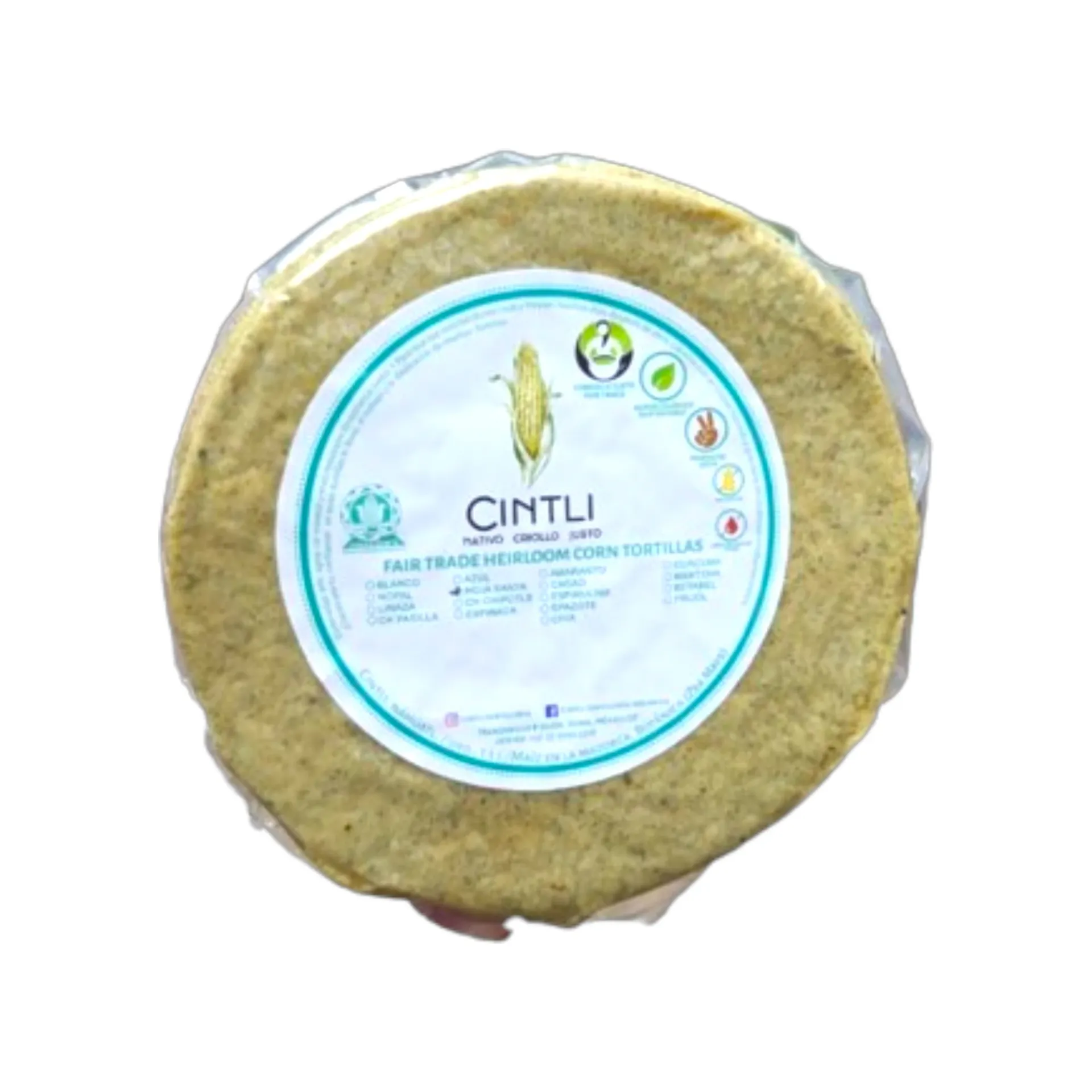 Tortillas de maíz con hoja santa 12pz CINTLI