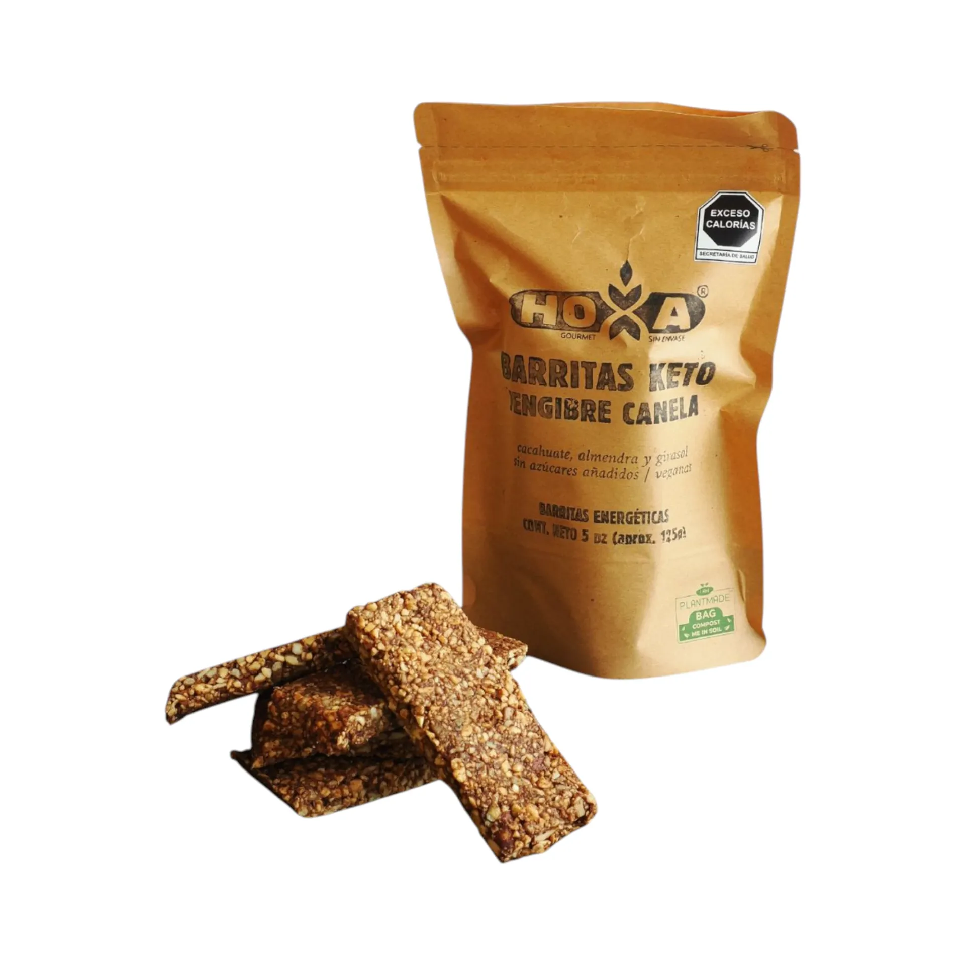 Barritas keto de cacahuate y jengibre  125gr HOXA