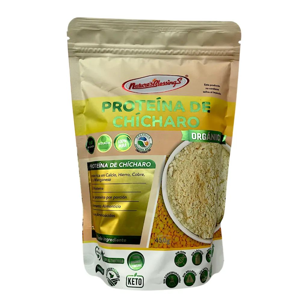 Proteína aislada de chícharo amarillo orgánico 450gr NATURE'S BLESSINGS