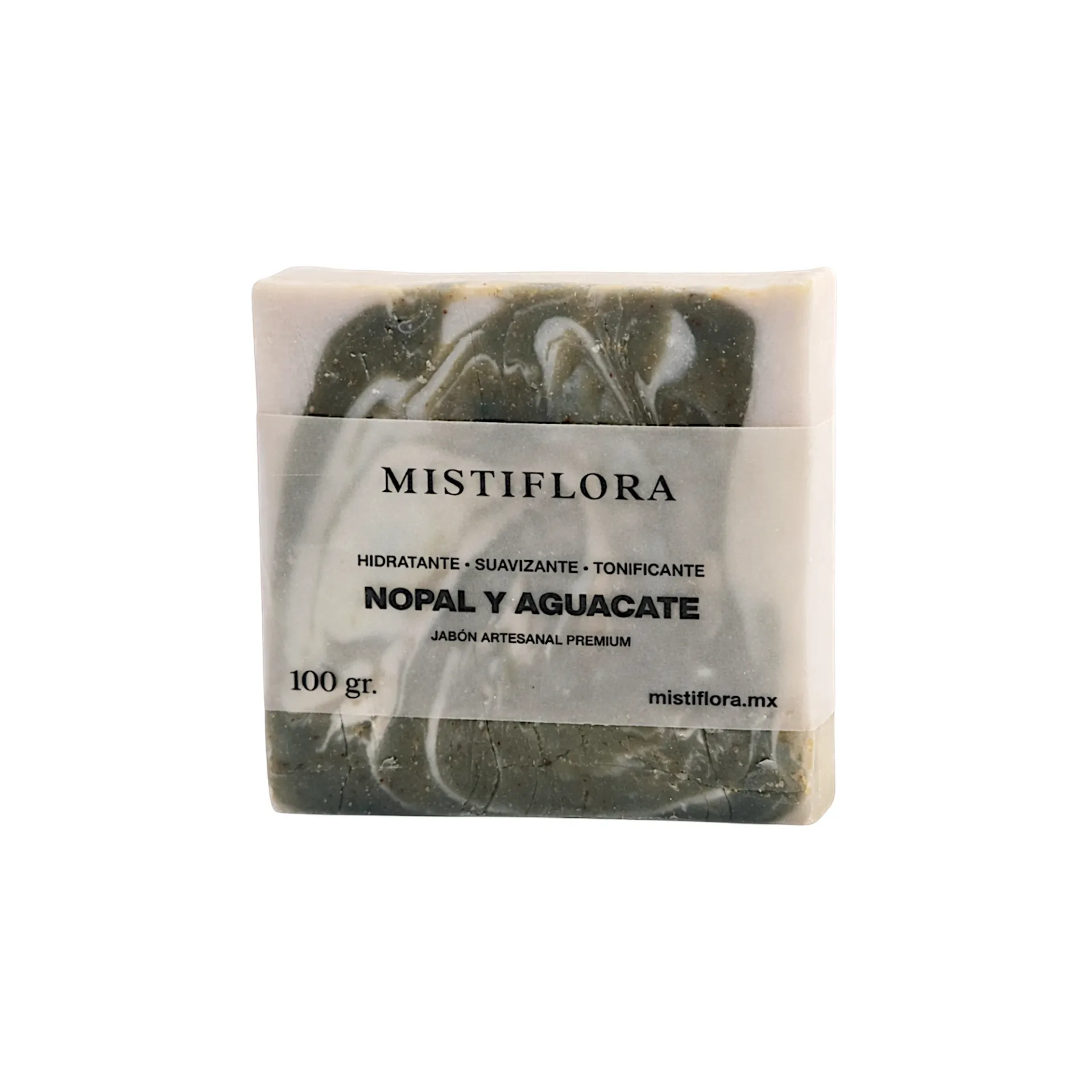 Jabón artesanal sólido de nopal y aguacate 100gr MISTIFLORA