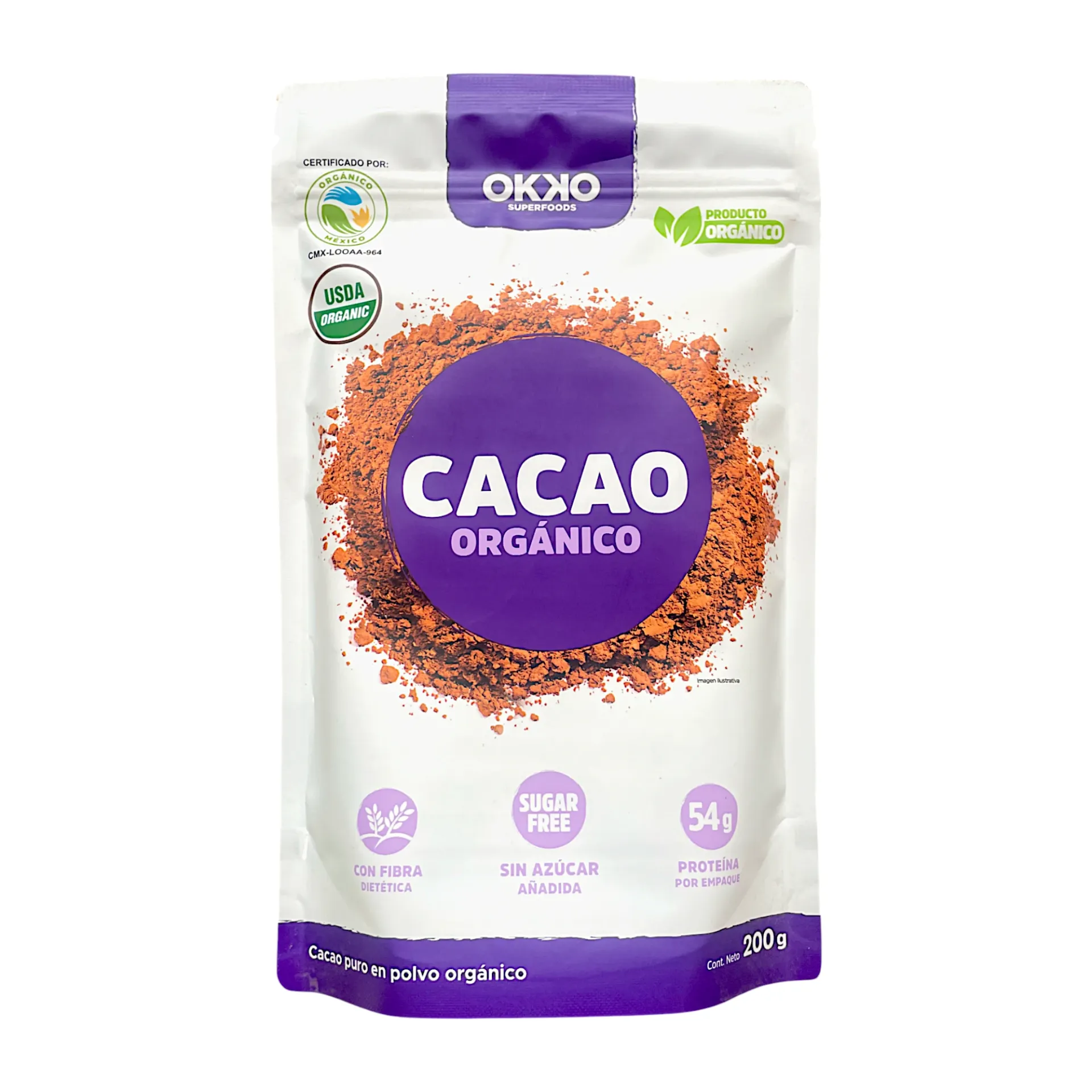 Cacao puro en polvo 200gr OKKO