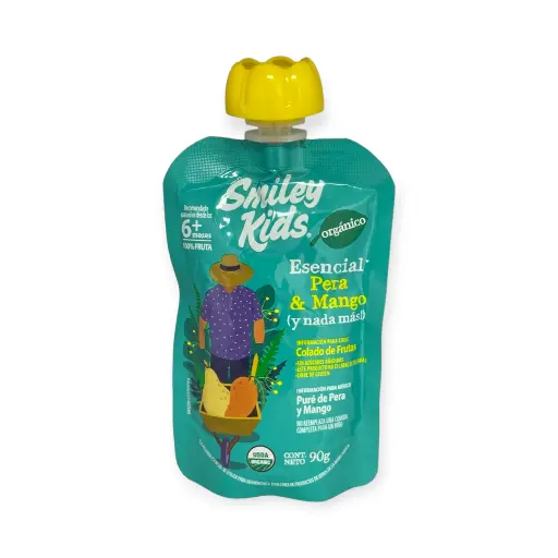 [7804650970262] Papilla orgánica de pera y mango 90gr SMILEY KIDS