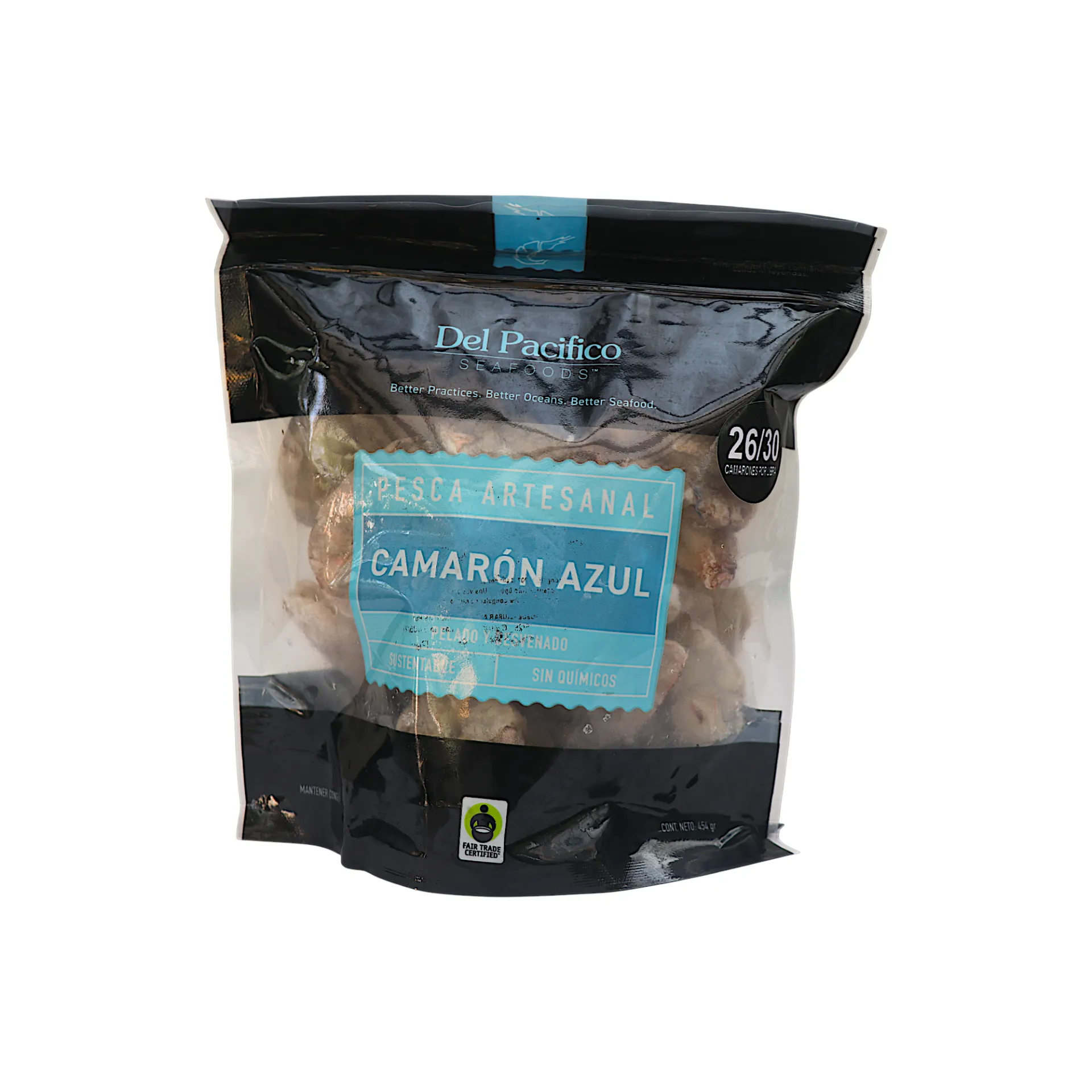 [7503026102268] Camarón azul 26/30 pelado y desvenado 454gr DEL PACIFICO