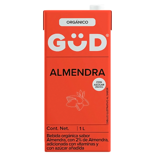[7501639308411, leche vegetal, leche vegana] Bebida de almendra con azúcar 1L GUD