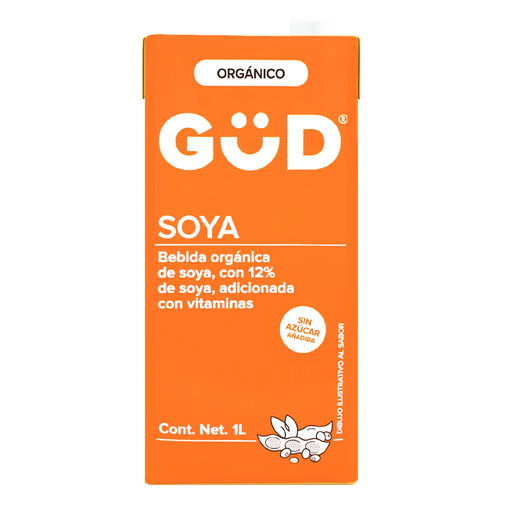 [7501639308817, leche vegetal, leche vegana] Bebida de soya sin azúcar 1L GUD