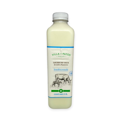 [7503008497184] Leche semidescremada de vaca 1L VILLA DE PATOS