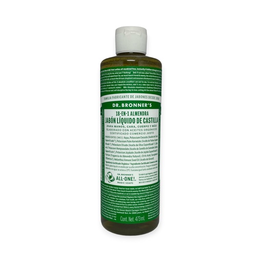 [018787505809] Jabón líquido de Castilla con almendra 16oz DR. BRONNERS