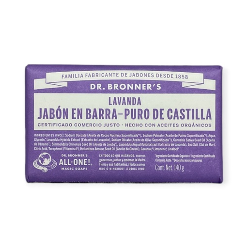 [018787506042] Jabón en barra con lavanda 140gr DR. BRONNERS
