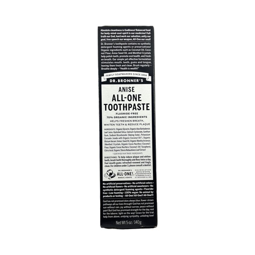[018787500767] Pasta dental de anís 5oz DR. BRONNERS
