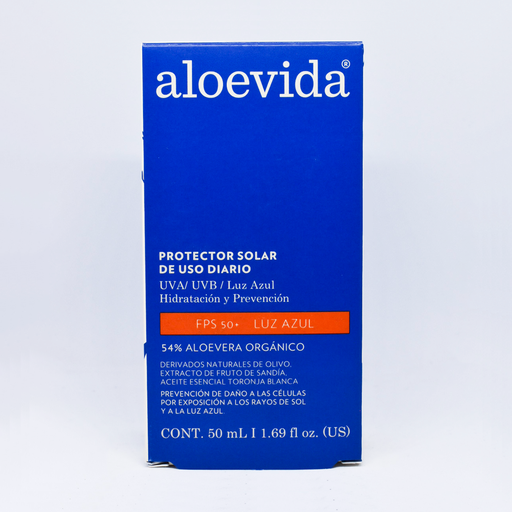 [7503013961588] Protector solar 50FPS UVB+UVA con 54% de aloe vera orgánico 50ml ALOE VIDA