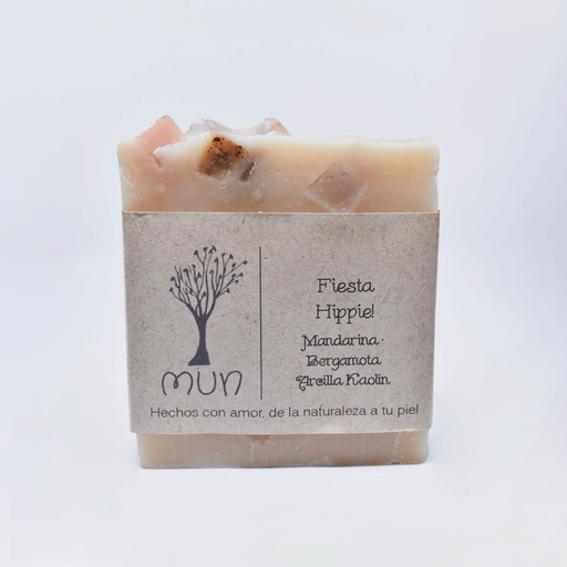 Jabón de mandarina, bergamota y arcilla caolín (Fiesta hippie!) 100gr MUN JABONES