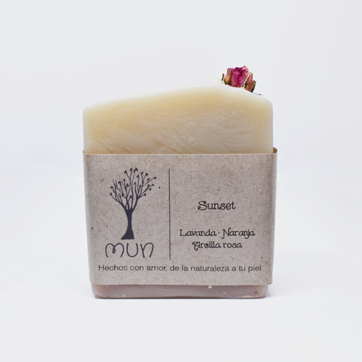 Jabón de lavanda, naranja y arcilla rosa (Sunset) 100gr MUN JABONES