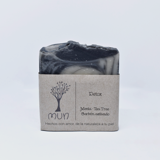 Jabón de menta, tea tree y carbón activado (Detox) 100gr MUN JABONES