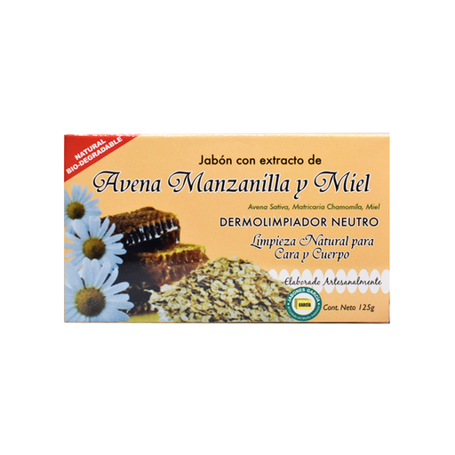 [7503011486588] Jabón de avena, manzanilla y miel 125gr GARCÍA