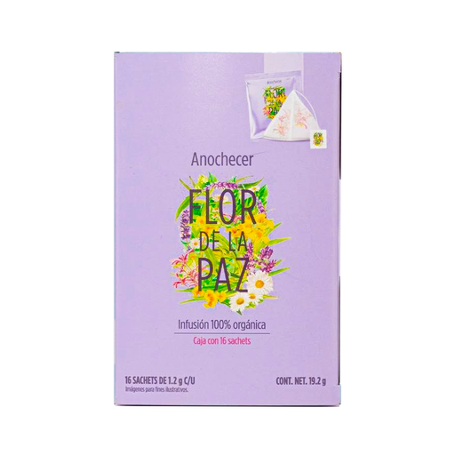 Infusión orgánica Anochecer caja de 16pz FLOR DE LA PAZ