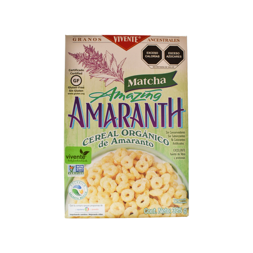 [7502258967201] Cereal de amaranto con matcha 325gr VIVENTE
