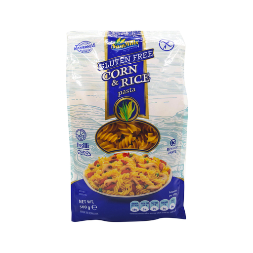 Pasta de maíz y arroz fusilli sin gluten 500gr SAM MILLS