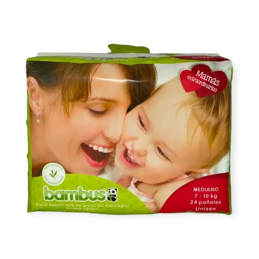 [7502265430026] Pañales medianos para bebé desechables biodegradables BAMBUS