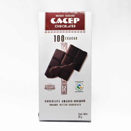[674896000767] Chocolate amargo 100% cacao 85gr CACEP