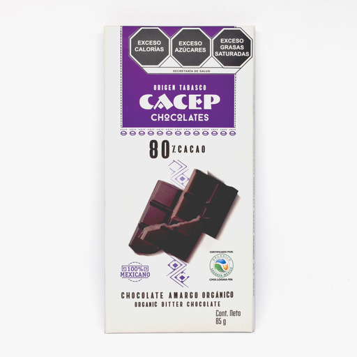 [674896000750] Chocolate amargo 80% cacao 85gr CACEP