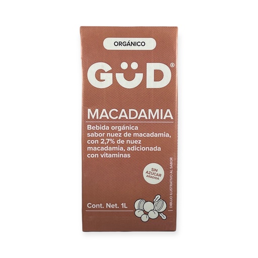 [7501639310872, leche vegetal, leche vegana] Bebida de macadamia sin azúcar 1L GUD