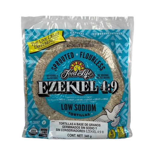 [073472002032] Tortillas de cereales germinados sin harina 0% sodio 340gr EZEKIEL