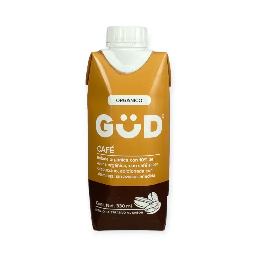 [7501639312784, leche vegetal, leche vegana] Bebida con avena y café sabor capuccino sin azúcar 330ml GUD