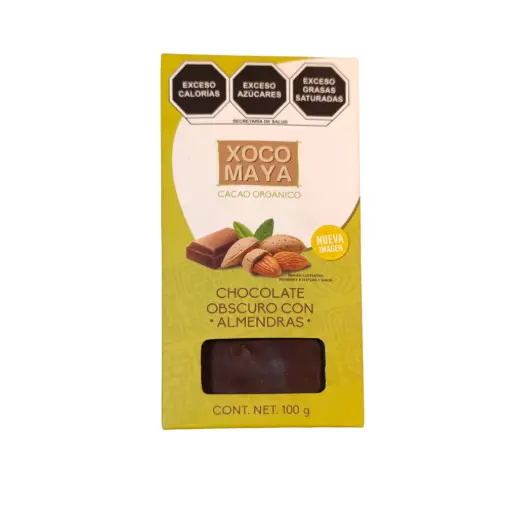 [7502238370977] Barra de chocolate con almendra 100gr XOCO MAYA