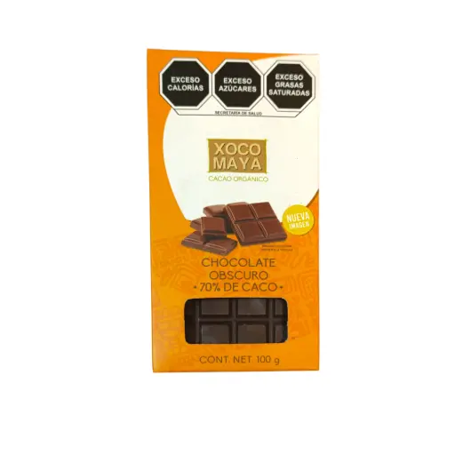[7502238370960] Barra de chocolate 70% cacao 100gr XOCO MAYA