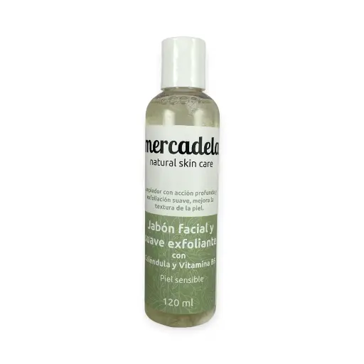 Jabón facial y suave exfoliante con caléndula 120ml MERCADELA